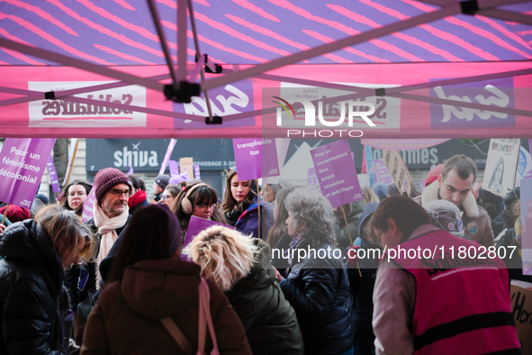 Feminist demonstration against gender and sexual violence in Paris, France on November 23 2024.