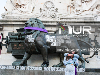 Feminist demonstration against gender and sexual violence in Paris, France on November 23 2024.(