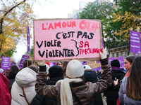 Feminist demonstration against gender and sexual violence in Paris, France on November 23 2024.(