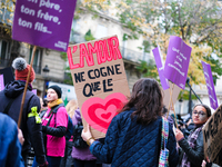 Feminist demonstration against gender and sexual violence in Paris, France on November 23 2024.(