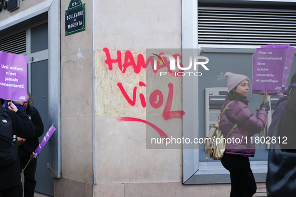 Feminist demonstration against gender and sexual violence in Paris, France on November 23 2024.