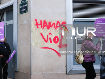 Feminist demonstration against gender and sexual violence in Paris, France on November 23 2024.(