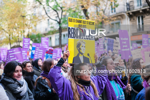 Feminist demonstration against gender and sexual violence in Paris, France on November 23 2024.