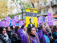 Feminist demonstration against gender and sexual violence in Paris, France on November 23 2024.(