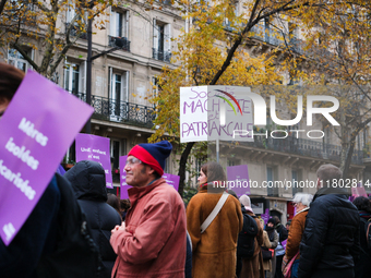 Feminist demonstration against gender and sexual violence in Paris, France on November 23 2024.(