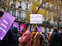 Feminist demonstration against gender and sexual violence in Paris, France on November 23 2024.(