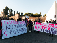 Women participate in a demonstration prior to the 'International Day for the Elimination of Violence against Women' in Rome, Italy, on Novem...