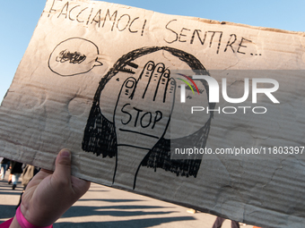 Women participate in a demonstration prior to the 'International Day for the Elimination of Violence against Women' in Rome, Italy, on Novem...