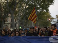 A massive demonstration takes place through the streets of Barcelona, Spain, on November 23, 2024, to protest against rising rents and for t...