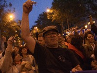 A massive demonstration takes place through the streets of Barcelona, Spain, on November 23, 2024, to protest against rising rents and for t...