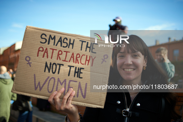 Women from the collective NousToutes and other organizations such as SUD or Amnesty International organize a nationwide march in France agai...