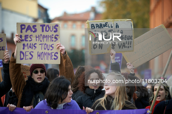 Women from the collective NousToutes and other organizations such as SUD or Amnesty International organize a nationwide march in France agai...