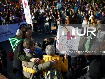 Women from the collective NousToutes and other organizations such as SUD or Amnesty International organize a nationwide march in France agai...