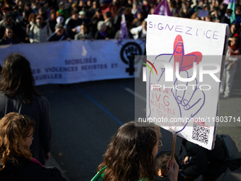 The placard reads 'Let's rejoin I.C.E. For an abortion for everyone in Europe.' Women from the collective NousToutes and other organizations...