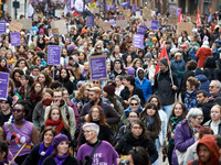 Women from the collective NousToutes and other organizations such as SUD or Amnesty International organize a nationwide march in France agai...