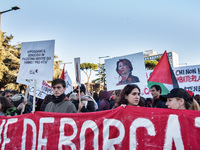 The ''Non Una Di Meno'' movement holds a demonstration named ''Disarm the Patriarchy'' in Rome, Italy, on November 23, 2024. Thousands of pe...