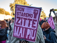 The ''Non Una Di Meno'' movement holds a demonstration named ''Disarm the Patriarchy'' in Rome, Italy, on November 23, 2024. Thousands of pe...