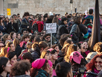 The ''Non Una Di Meno'' movement holds a demonstration named ''Disarm the Patriarchy'' in Rome, Italy, on November 23, 2024. Thousands of pe...