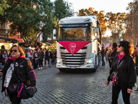 The ''Non Una Di Meno'' movement holds a demonstration named ''Disarm the Patriarchy'' in Rome, Italy, on November 23, 2024. Thousands of pe...