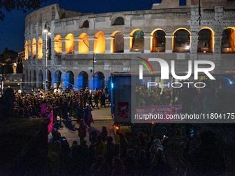 The ''Non Una Di Meno'' movement holds a demonstration named ''Disarm the Patriarchy'' in Rome, Italy, on November 23, 2024. Thousands of pe...