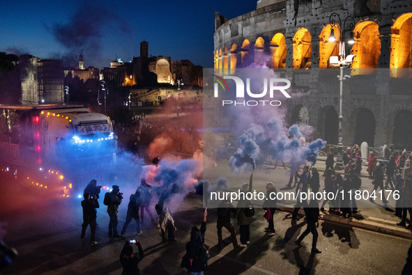 The ''Non Una Di Meno'' movement holds a demonstration named ''Disarm the Patriarchy'' in Rome, Italy, on November 23, 2024. Thousands of pe...