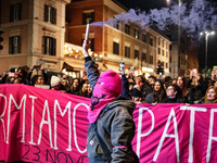 The ''Non Una Di Meno'' movement holds a demonstration named ''Disarm the Patriarchy'' in Rome, Italy, on November 23, 2024. Thousands of pe...