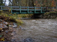 Rain from an atmospheric river swells Wolf Creek in Grass Valley, Calif., on November 23, 2024. (