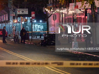 A person is shot in the Alphabet City neighborhood of Manhattan's East Village in New York, United States, on November 24, 2024. On Sunday m...