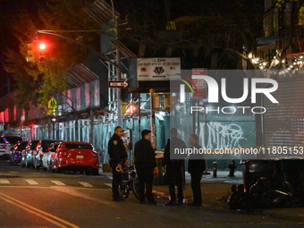 A person is shot in the Alphabet City neighborhood of Manhattan's East Village in New York, United States, on November 24, 2024. On Sunday m...