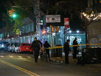 A person is shot in the Alphabet City neighborhood of Manhattan's East Village in New York, United States, on November 24, 2024. On Sunday m...