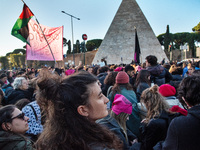 The ''Non Una Di Meno'' movement holds a demonstration named ''disarm the patriarchy'' in Rome, Italy, on November 23, 2024. Thousands of pe...