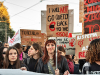 The ''Non Una Di Meno'' movement holds a demonstration named ''disarm the patriarchy'' in Rome, Italy, on November 23, 2024. Thousands of pe...