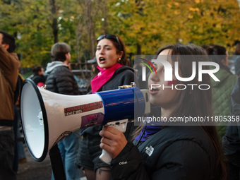 The ''Non Una Di Meno'' movement holds a demonstration named ''disarm the patriarchy'' in Rome, Italy, on November 23, 2024. Thousands of pe...