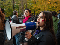 The ''Non Una Di Meno'' movement holds a demonstration named ''disarm the patriarchy'' in Rome, Italy, on November 23, 2024. Thousands of pe...