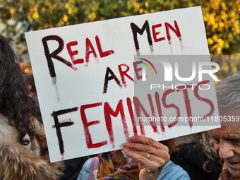 The ''Non Una Di Meno'' movement holds a demonstration named ''disarm the patriarchy'' in Rome, Italy, on November 23, 2024. Thousands of pe...