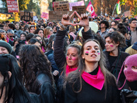 The ''Non Una Di Meno'' movement holds a demonstration named ''disarm the patriarchy'' in Rome, Italy, on November 23, 2024. Thousands of pe...