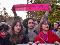 The ''Non Una Di Meno'' movement holds a demonstration named ''disarm the patriarchy'' in Rome, Italy, on November 23, 2024. Thousands of pe...