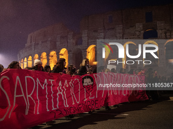 The ''Non Una Di Meno'' movement holds a demonstration named ''disarm the patriarchy'' in Rome, Italy, on November 23, 2024. Thousands of pe...