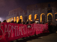 The ''Non Una Di Meno'' movement holds a demonstration named ''disarm the patriarchy'' in Rome, Italy, on November 23, 2024. Thousands of pe...