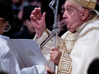 Pope Francis blesses a believer during a mass on World Youth Day at St. Peter's Basilica in The Vatican, on November 24, 2024. (