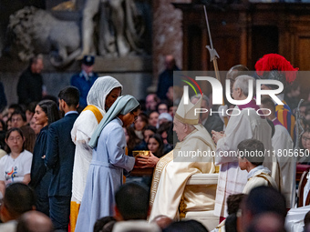 Pope Francis leads a mass on World Youth Day at St. Peter's Basilica in The Vatican, on November 24, 2024. (