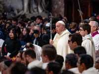 Pope Francis leads a mass on World Youth Day at St. Peter's Basilica in The Vatican, on November 24, 2024. (