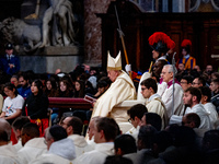 Pope Francis leads a mass on World Youth Day at St. Peter's Basilica in The Vatican, on November 24, 2024. (