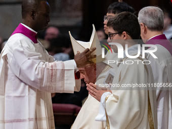 Pope Francis leads a mass on World Youth Day at St. Peter's Basilica in The Vatican, on November 24, 2024. (