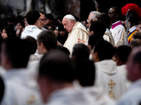 Pope Francis leads a mass on World Youth Day at St. Peter's Basilica in The Vatican, on November 24, 2024. (