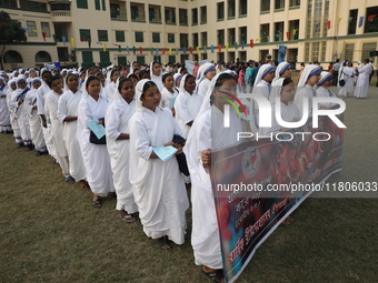 Catholic nuns from the Missionaries of Charity, the global order of nuns founded by Saint Mother Teresa, participate in the annual Corpus Ch...