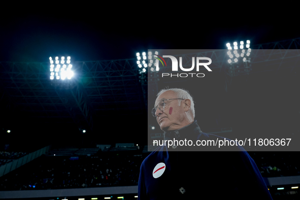 Claudio Ranieri head coach of AS Roma looks on during the serie Serie A Enilive match between SSC Napoli and AS Roma at Stadio Diego Armando...