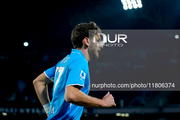 Khvicha Kvaratskhelia of SSC Napoli looks on during the serie Serie A Enilive match between SSC Napoli and AS Roma at Stadio Diego Armando M...