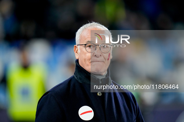 Claudio Ranieri head coach of AS Roma looks on during the serie Serie A Enilive match between SSC Napoli and AS Roma at Stadio Diego Armando...