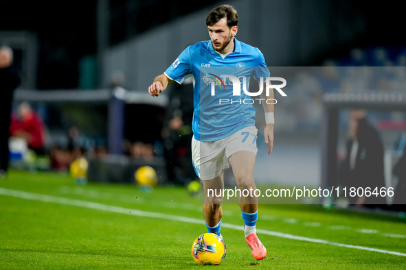 Khvicha Kvaratskhelia of SSC Napoli during the serie Serie A Enilive match between SSC Napoli and AS Roma at Stadio Diego Armando Maradona o...